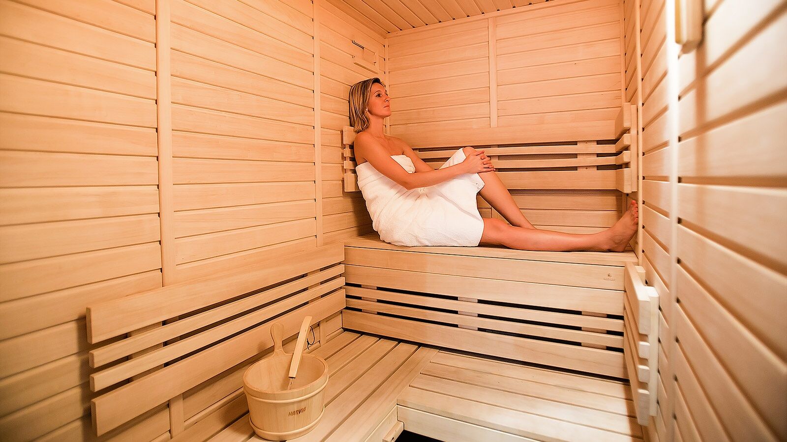 ลักชัวรี แฟมิลี โฮเทล รอยัล พาเลซ Hotel ปราก สิ่งอำนวยความสะดวก รูปภาพ A woman in a sauna